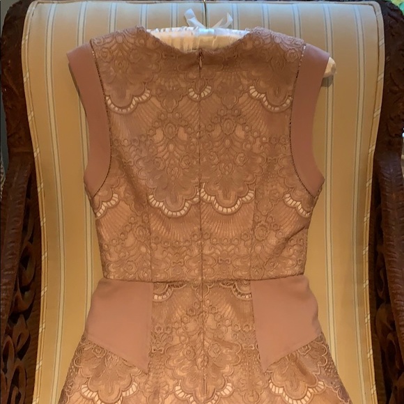 REISS FEMININE LACE FIT AND FLARE DRESS IN NUDE SIZE 4 - Picture 13 of 14